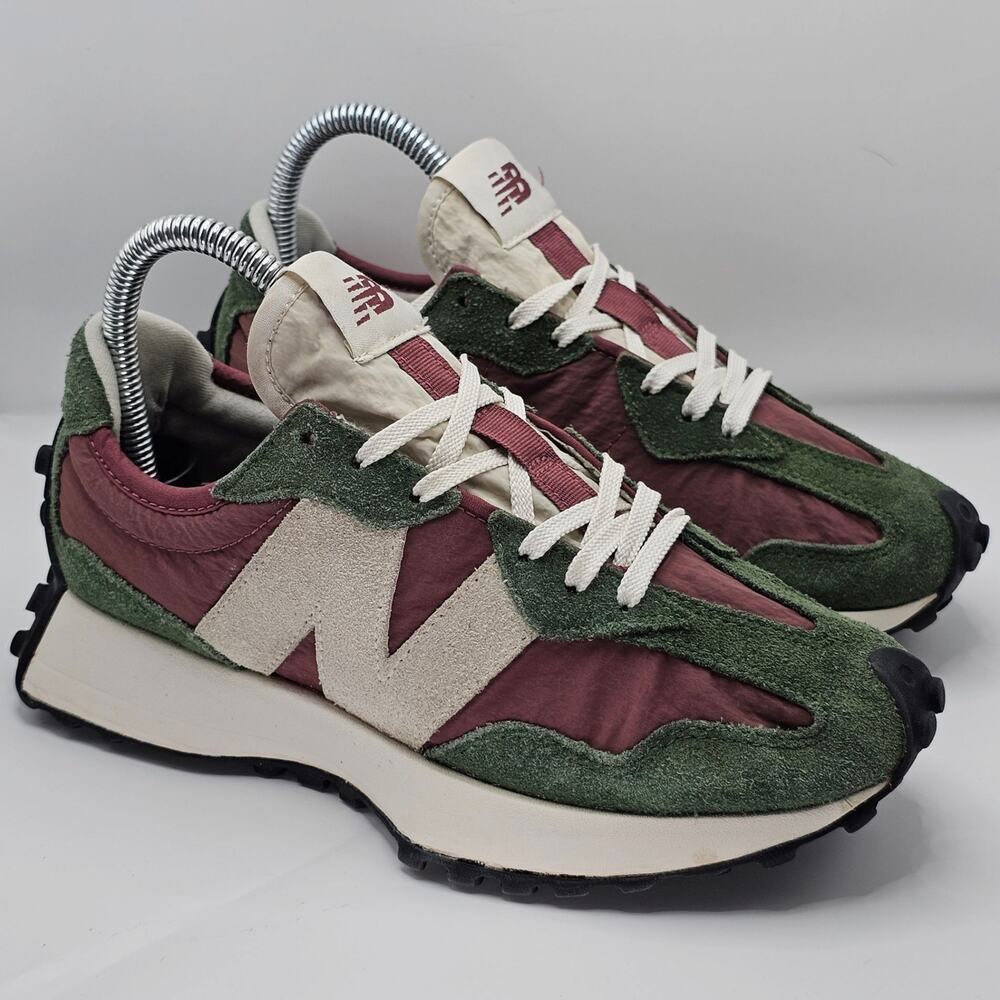 New Balance 327 Burgundy Green Womens 6.5 B UK 4.5 Running Shoes Sneakers